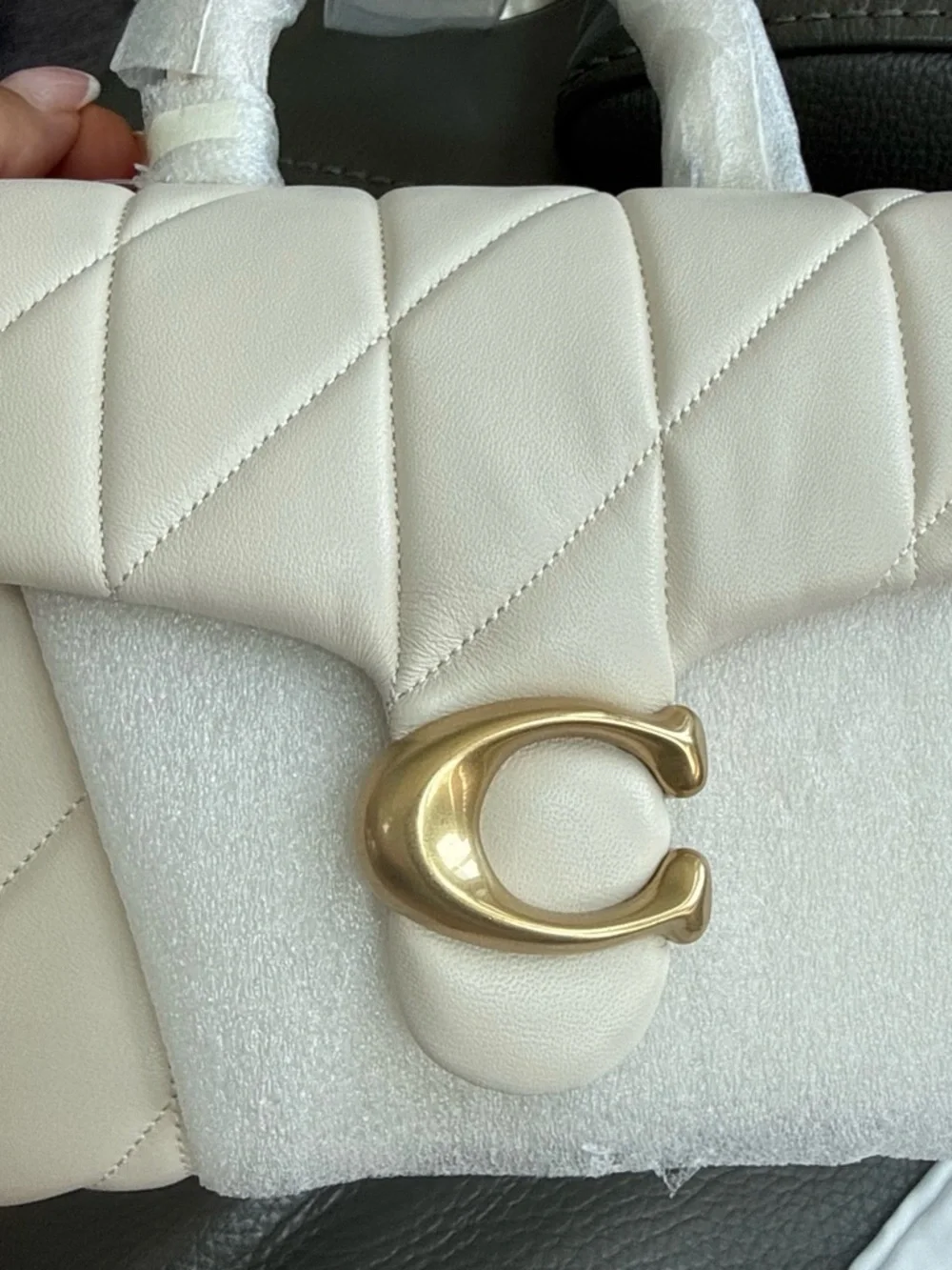 Coach Quilted Tabby Shoulder Bag - Chalk with Gold Hardware
